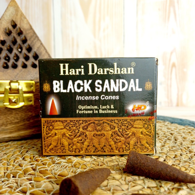 Black Sandal Incense Cones