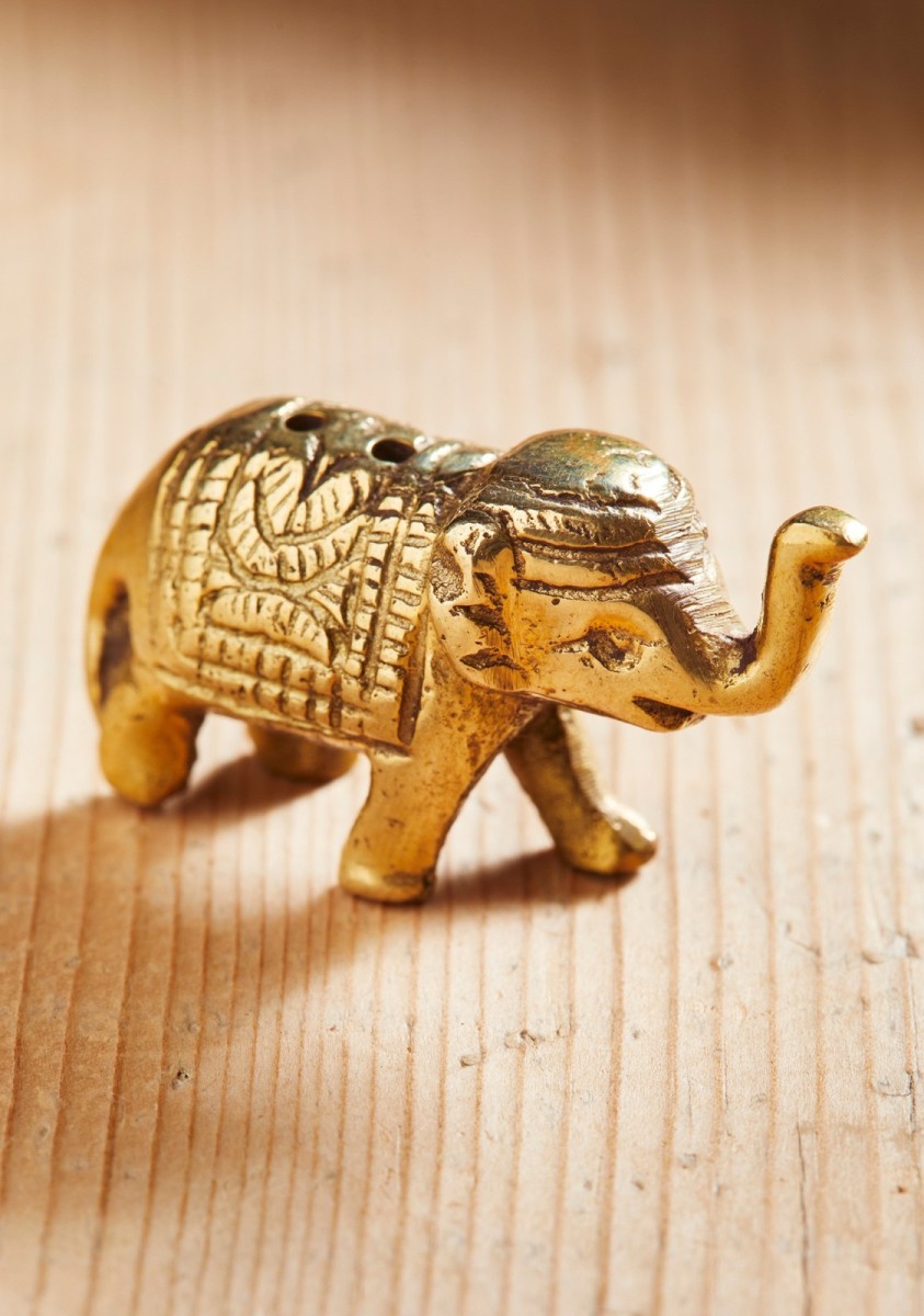 Brass Elephant Incense Burner - Calluna & Fair Tradewinds
