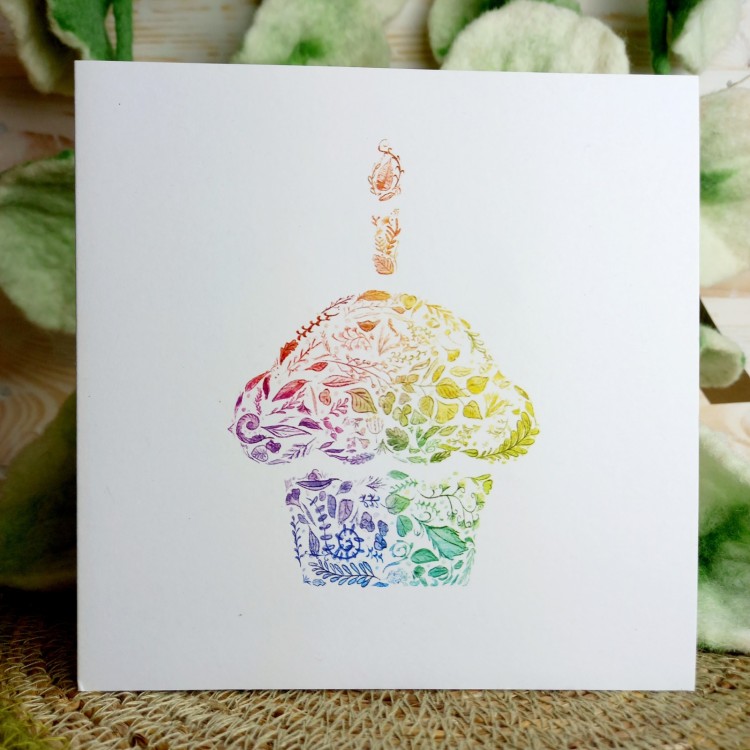 1 Tree card Rainbow Cupcake