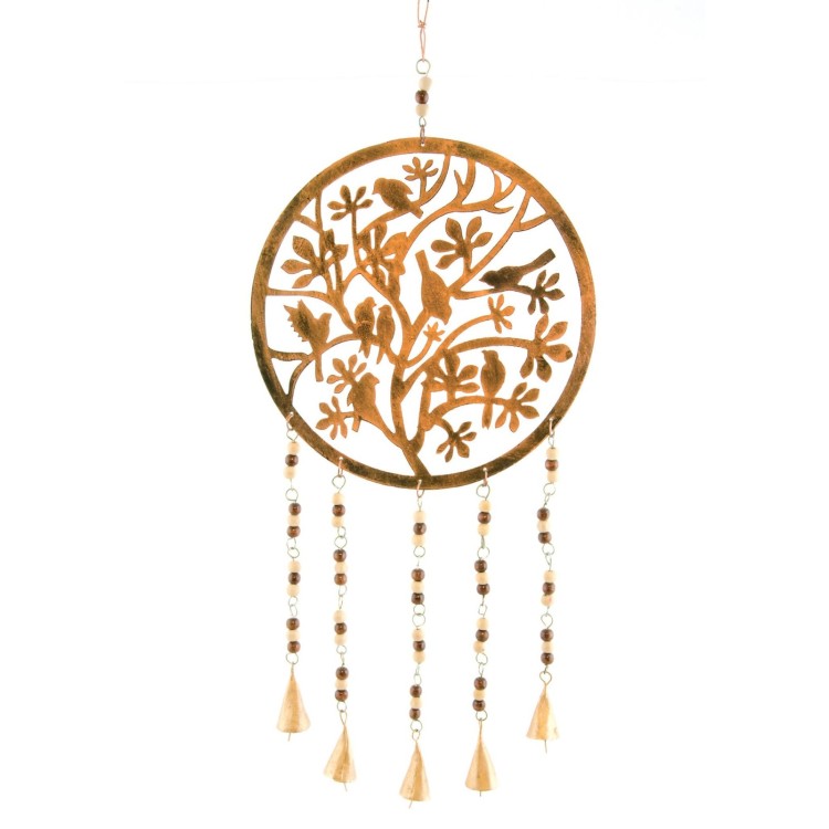 Bird in tree windchime with beads