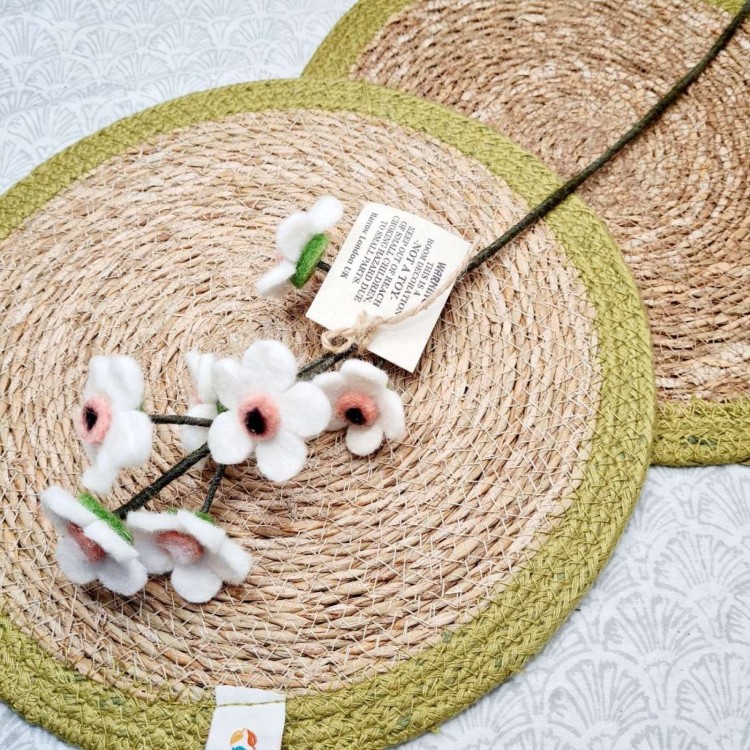 Felt Flower Stem - Small Daisy Cluster