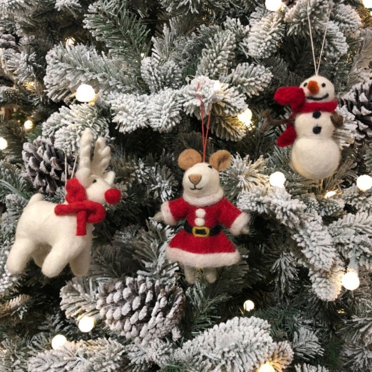 Felt So Good Felt Snowman with Knitted Scarf Hanging Decoration