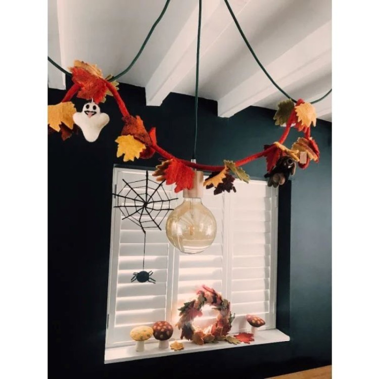 Felt So Good Handmade Felt Fair Trade Spooky Spiderweb Hanging Halloween Decoration