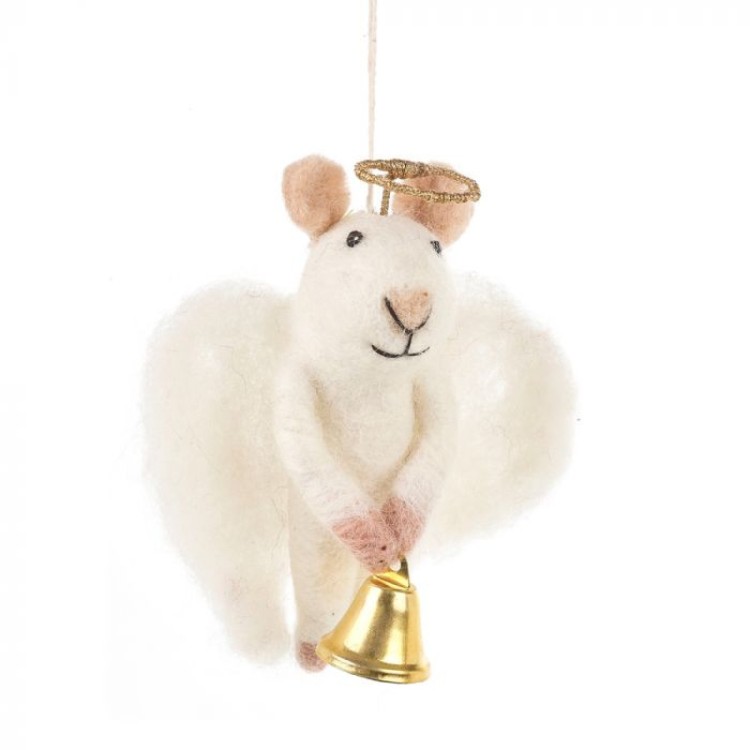 Felt So Good Hanging Angelica Mouse Christmas Decoration