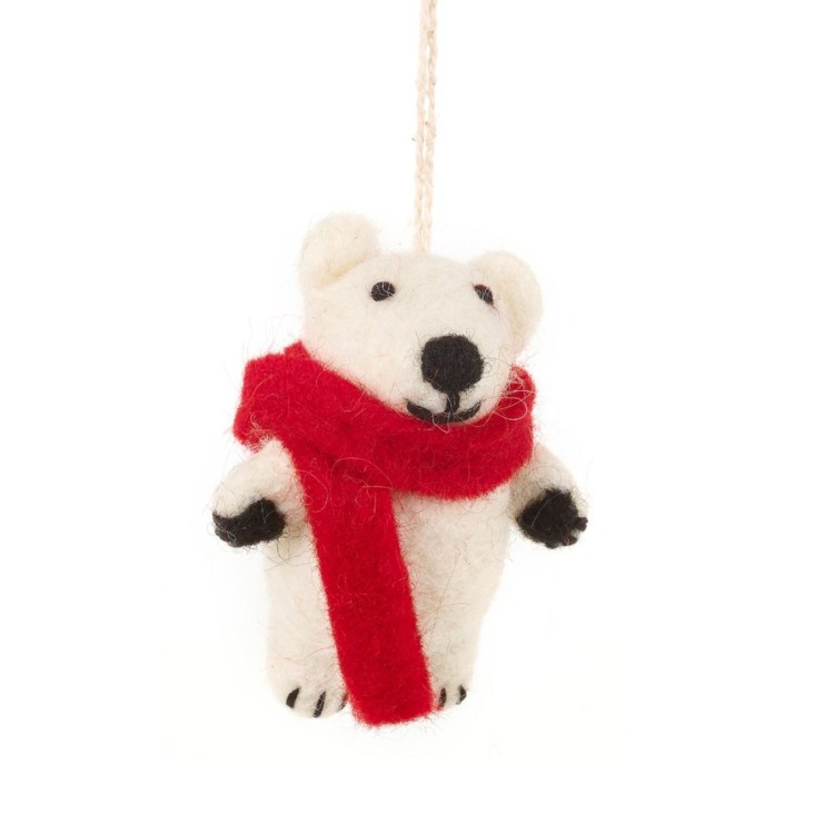 Felt So Good Pedro Polar Bear Handmade Felt Decoration