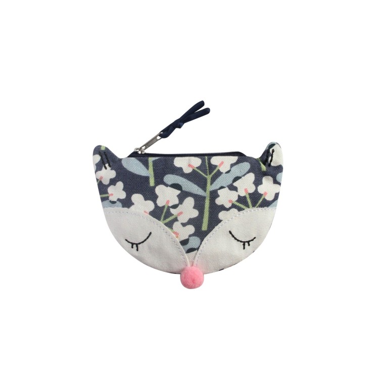 Earth Squared Floral Canvas Fox Purse