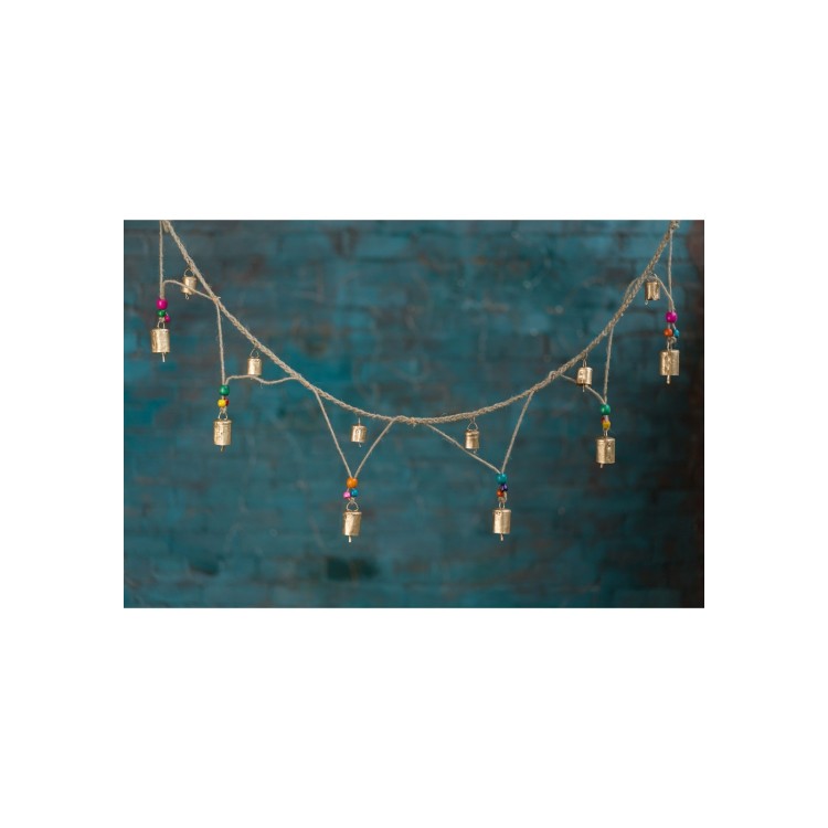Jute Garland String With Bells & Beads