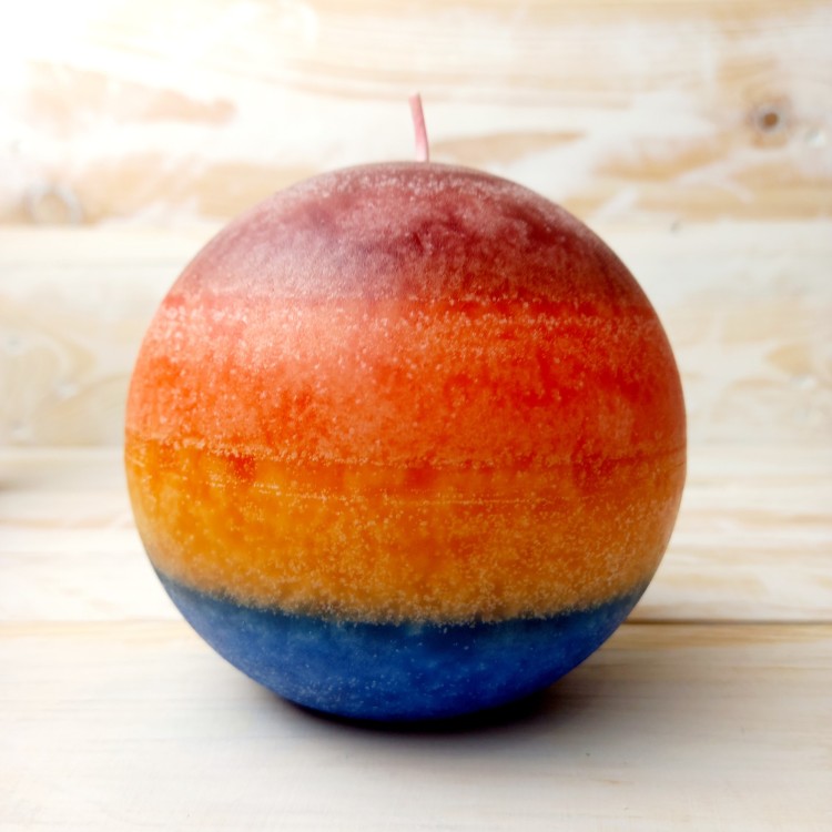 Kerzenfarm Large Round Rainbow Candle 
