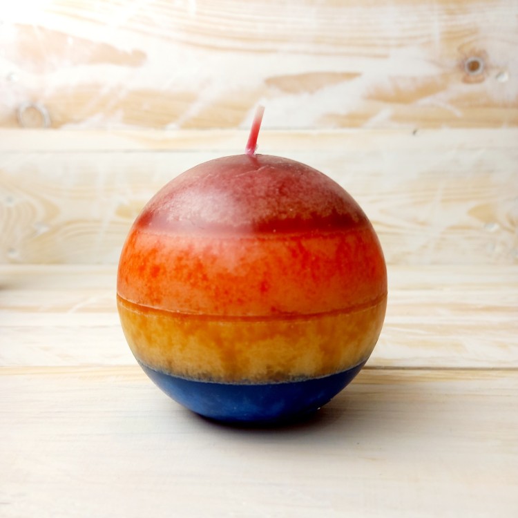 Kerzenfarm Medium Round Rainbow Candle - 80mm