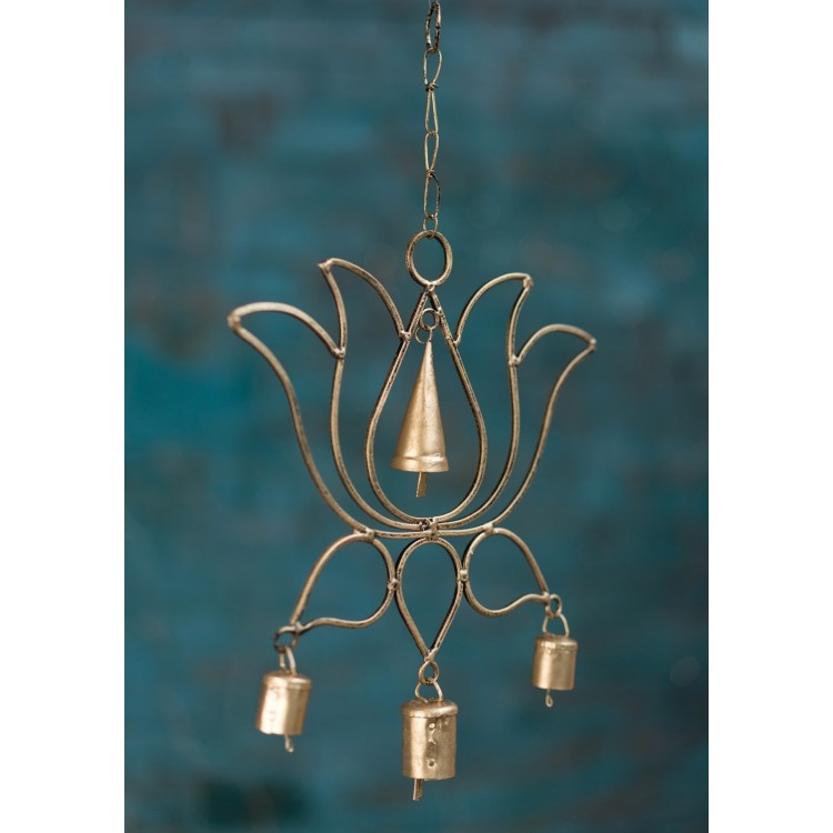 Lotus Flower Windchime With Bells 
