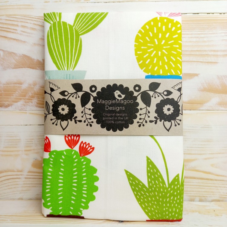 Maggie Maggo Tea Towel Cacti on white