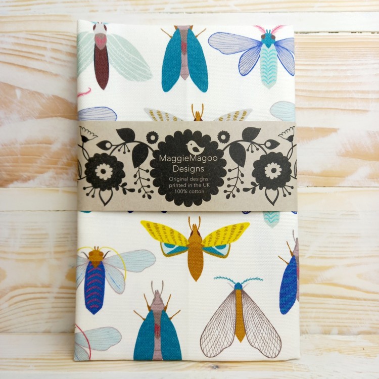 Maggie Maggo Tea Towel Moths on white
