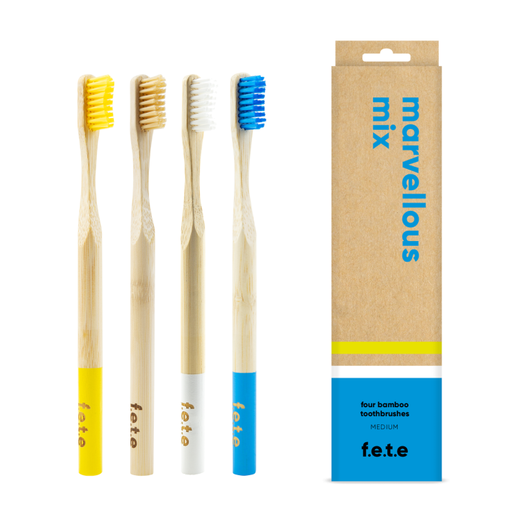 Marvellous Mix Bamboo Toothbrushes 4pk