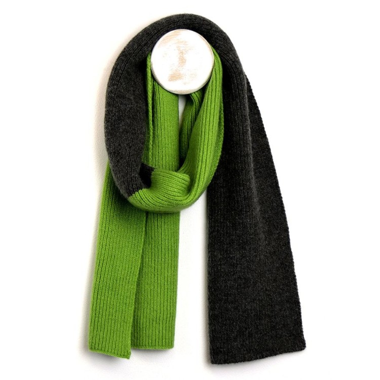 Men's ribbed two tone scarf 