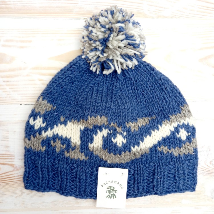 Pachamama Mens Surf Bobble Beanie - Denim