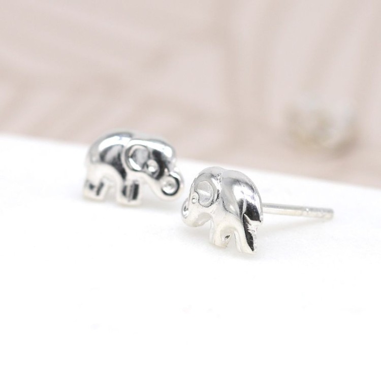 Pom Sterling Silver Elephant Stud Earrings