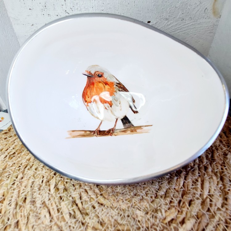 Tilnar Art Robin Oval Bowl