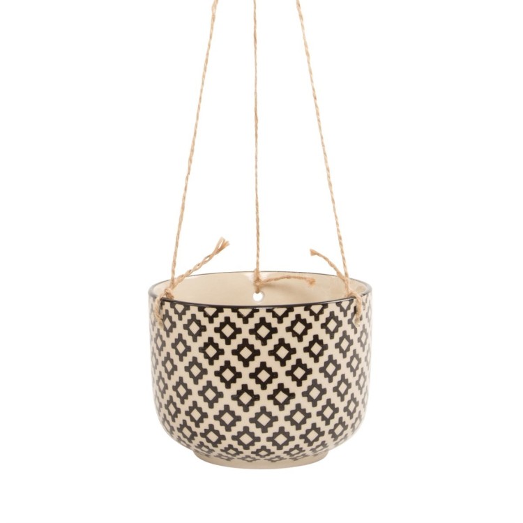 Sass & Belle Black Geo Tahlia Hanging Planter