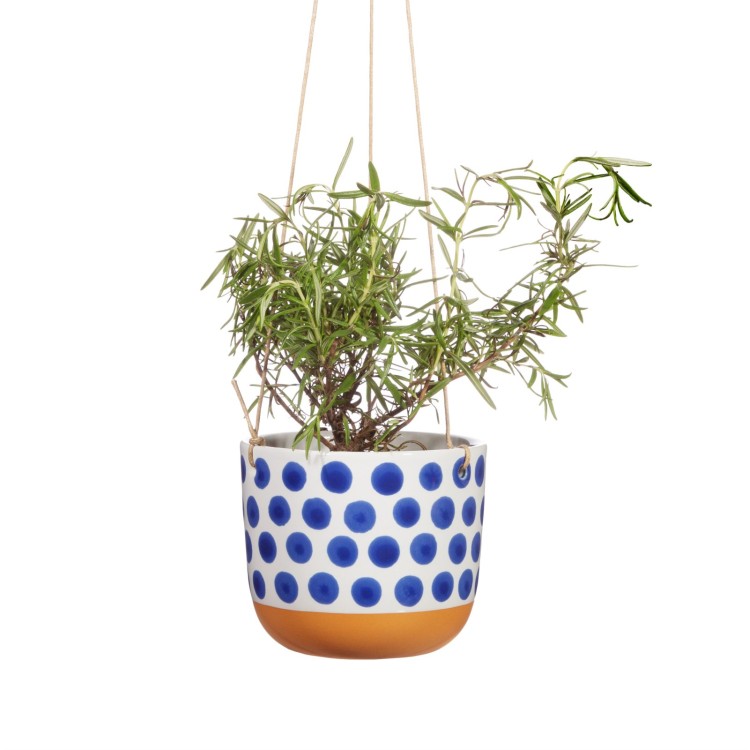 Sass & Belle Naxos Blue Hanging Planter