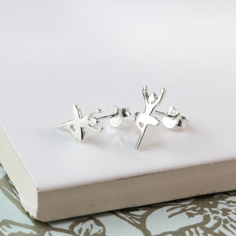 Pom Sterling silver ballerina stud earrings Calluna Ethical Living