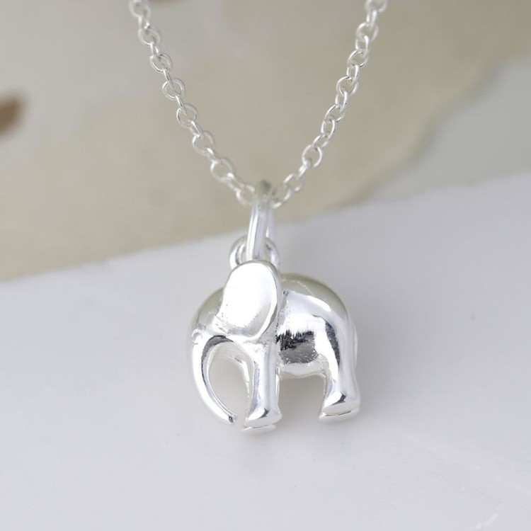 Pom Sterling silver elephant necklace