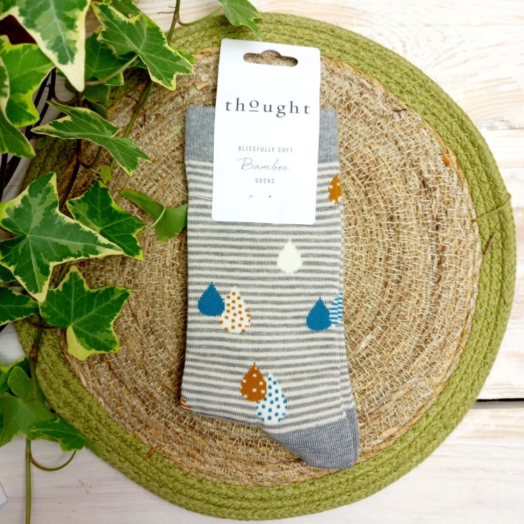 Thought Juliette Raindrop Socks - Grey Marle
