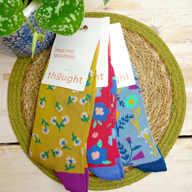 Thought Mapel Floral Bamboo Socks