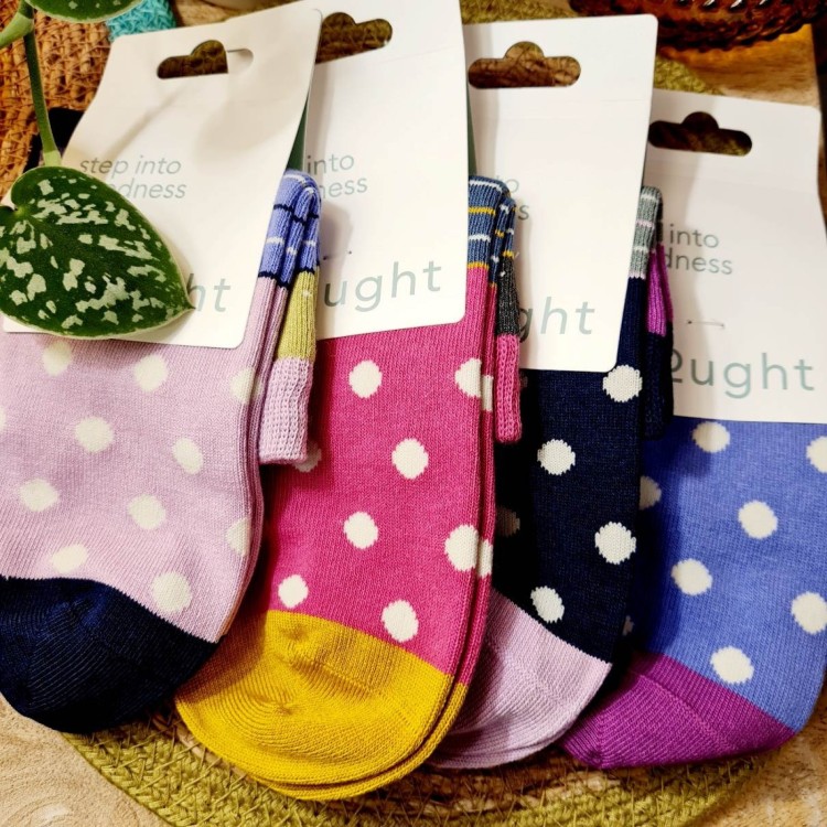 Thought Rondel Spot and Stripe Bamboo Ankle Socks