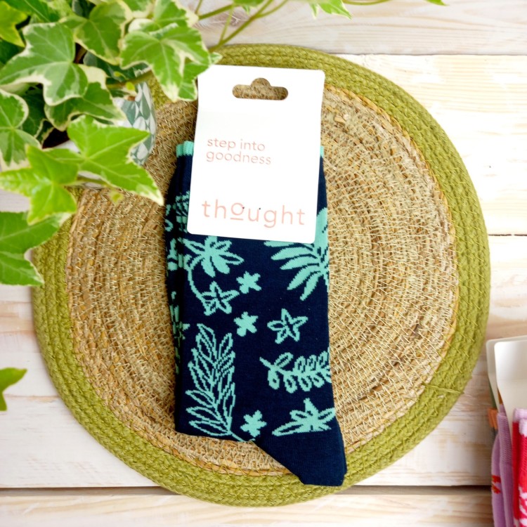 Thought Tamara Womens Bamboo Floral Sock - Navy