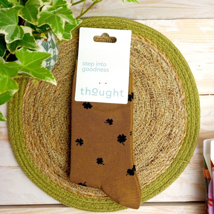 Thought Women's Niamh Bamboo Clover Socks - Straw Yellow